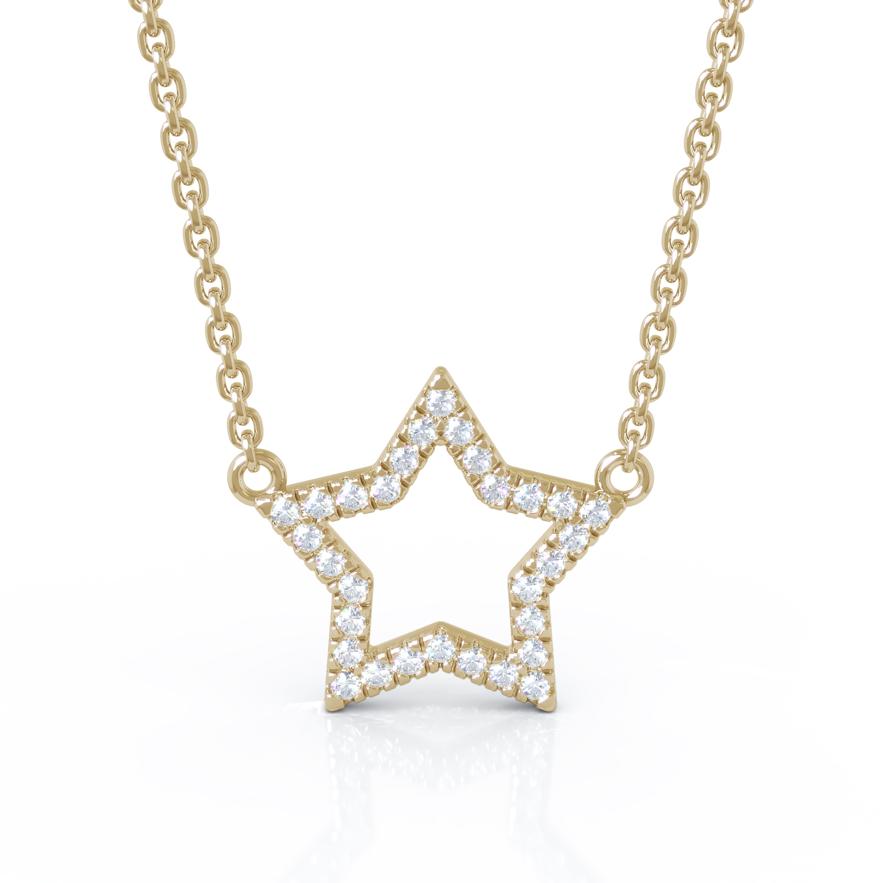 0.20Ct Diamond Star Necklace in 14K Gold