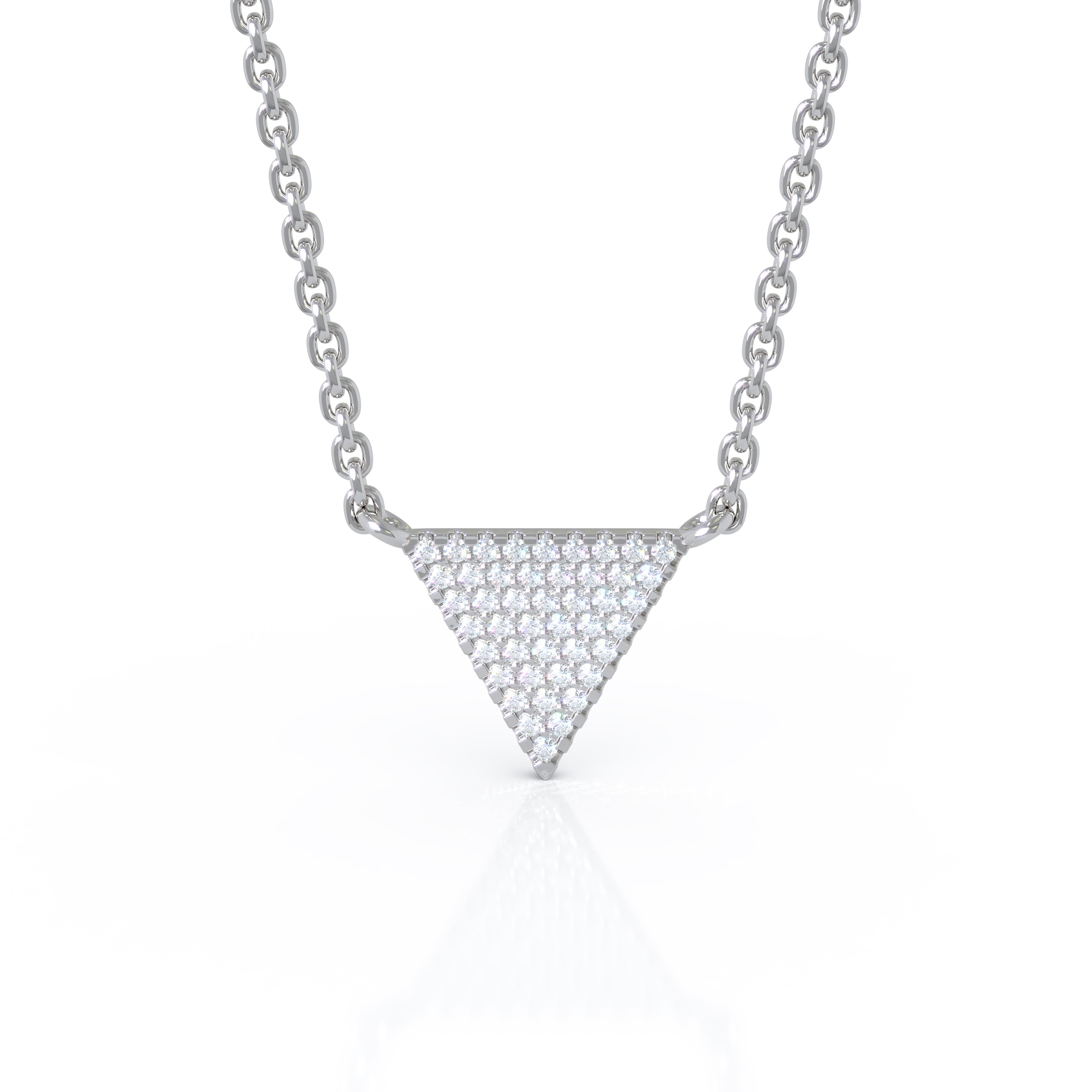 0.12Ct Diamond Triangle Necklace in 14K Gold