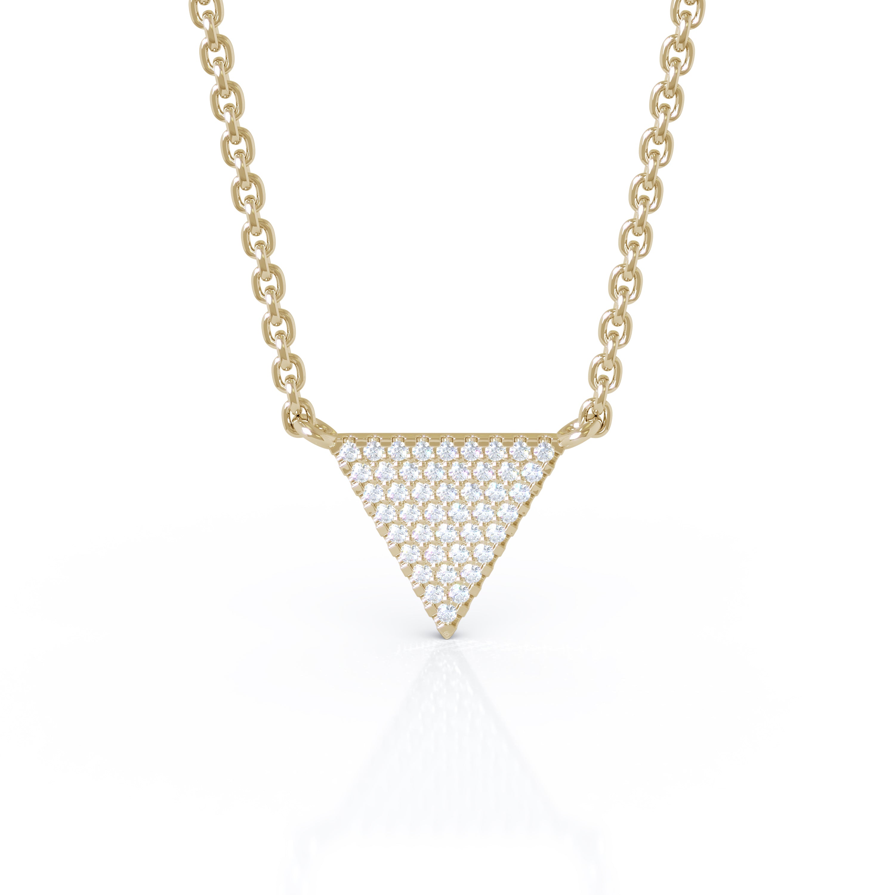 0.12Ct Diamond Triangle Necklace Special in 14K Gold