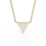 14K Gold Diamond Triangle Necklace (0.12 Ct, G-H Color, I1-I2 Clarity) Special