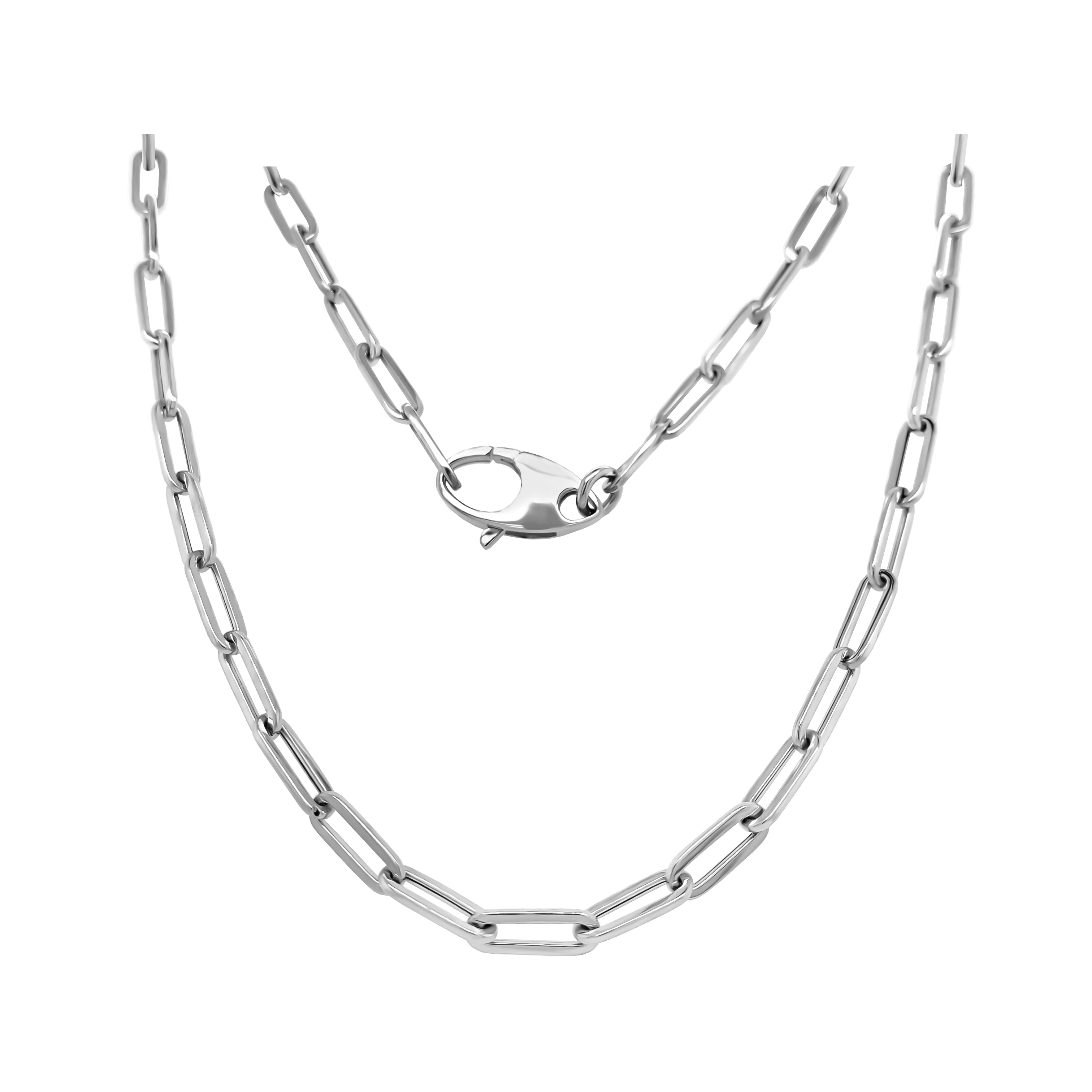 3.6MM Link Paperclip Link Chain Necklace, 20" in 14K Gold