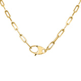 14K Gold 3.6MM Link Paperclip Link Chain Necklace, 20"