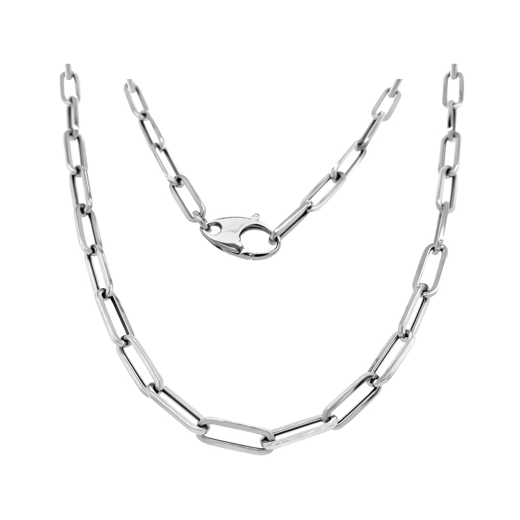 14K Gold 4.5MM Link Paperclip Link Chain Necklace, 20"