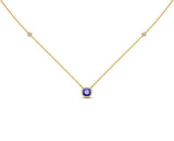 14K Gold Tanzanite (5 MM) & Diamond Accent (0.06 Ct, G-H Color, SI2-I1 Clarity) Necklace, 16"-18"