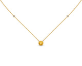 14K Gold Yellow Sapphire (5 MM) & Diamond Accent (0.06 Ct, G-H Color, SI2-I1 Clarity) Necklace, 16"-18"