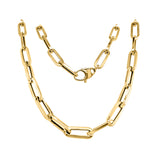 14K Gold 6.0MM Link Paperclip Link Chain Necklace, 20"