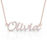 Yellow gold personalized name necklace 
