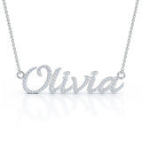 White 14k gold name necklace