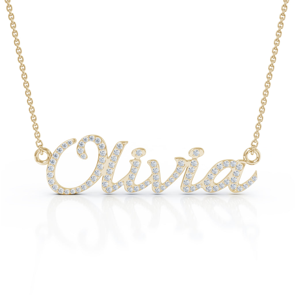 Yellow 14k gold name necklace