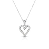 14k Gold Diamond (1/4 Ct, G-H Color, SI2-I1 Clarity) Heart Pendant, 18" Gold Chain