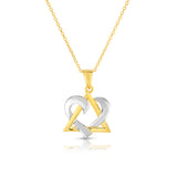 Noray Designs 14k White & Yellow Gold David Heart Pendant, 18" White Gold Chain
