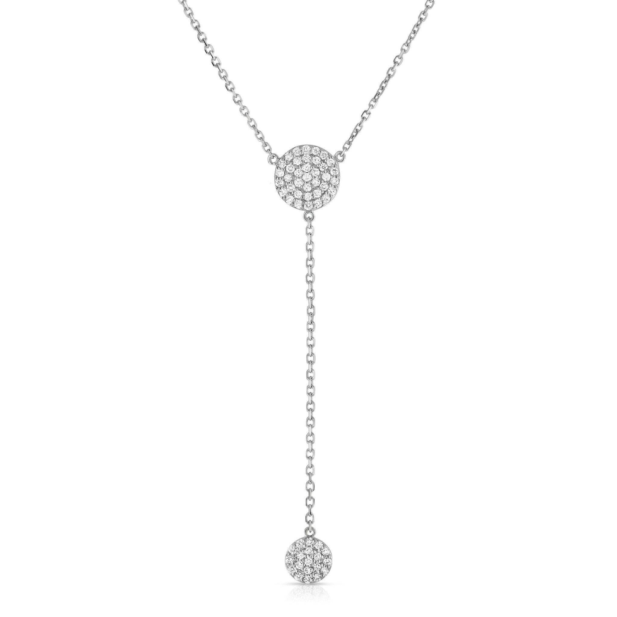 0.50Ct Diamond Circle Drop Necklace in 14K White Gold