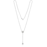 14K White Gold Diamond (0.50 Ct, G-H Color, SI2-I1 Clarity) Circle Drop Necklace