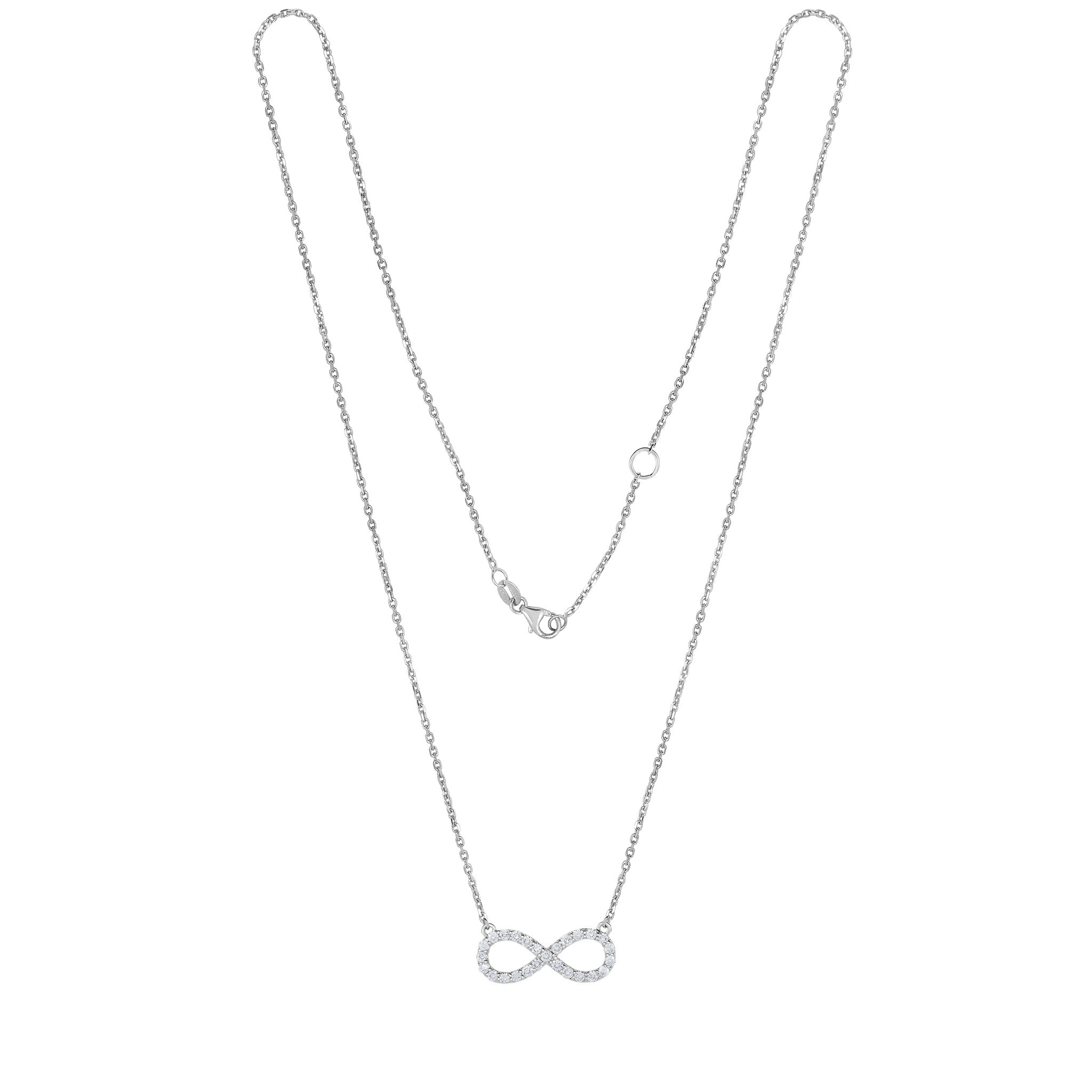 0.60Ct Diamond Infinity Necklace in 14K White Gold