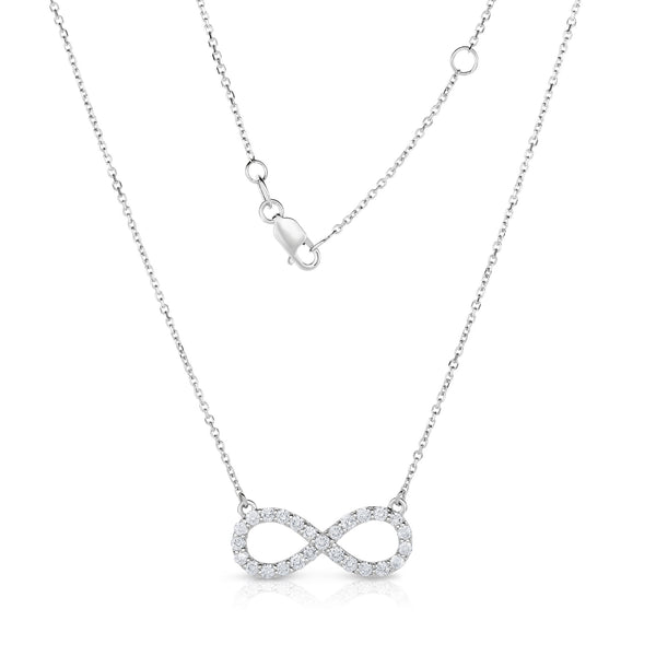 14K White Gold Diamond (0.60 Ct, I1-I2 Clarity, G-H Color) Infinity Necklace