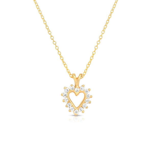 14k Gold Diamond (0.45 Ct, G-H Color, SI2-I1 Clarity) Heart Pendant, 18