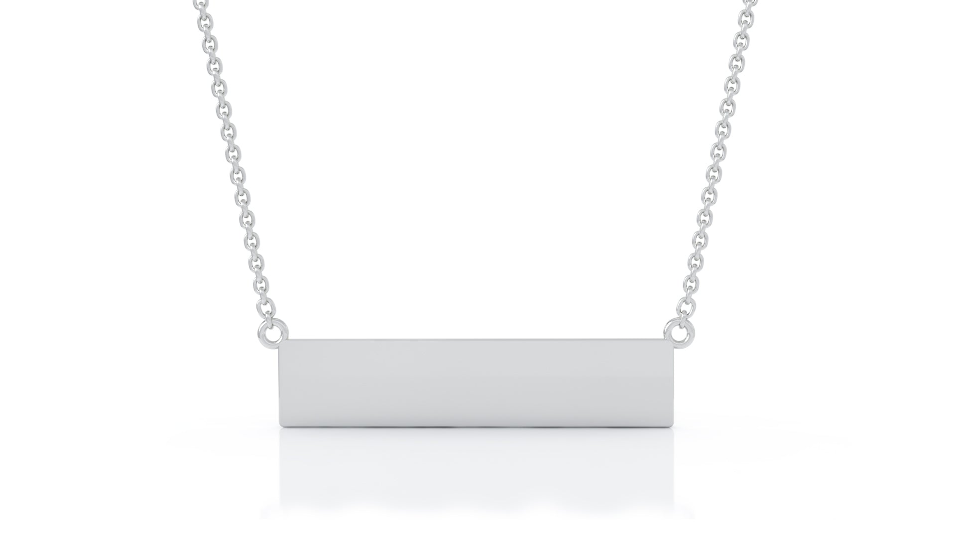 Engravable Bar Necklace, 17"-18" / Free Engraving in 14K Gold