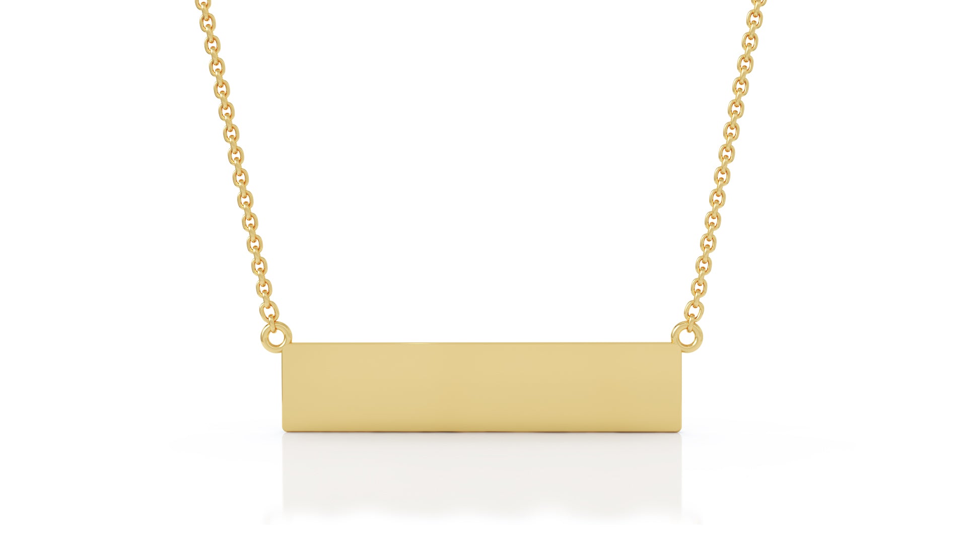 Engravable Bar Necklace, 17"-18" / Free Engraving in 14K Gold