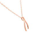 rose gold wishbone necklace details