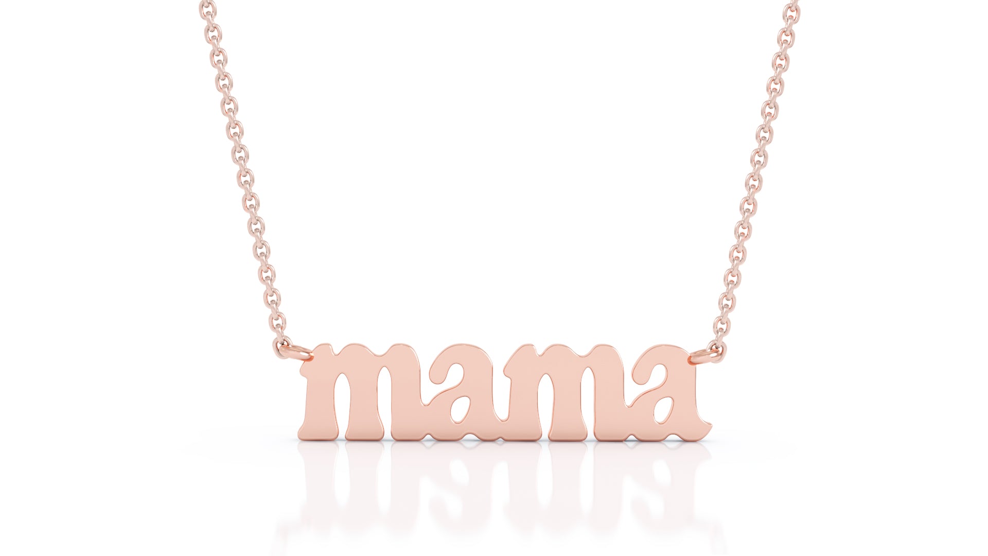 "Mama" Necklace, 17"-18" in 14K Gold