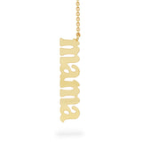 14K Gold "Mama" Vertical Necklace, 17"-18"