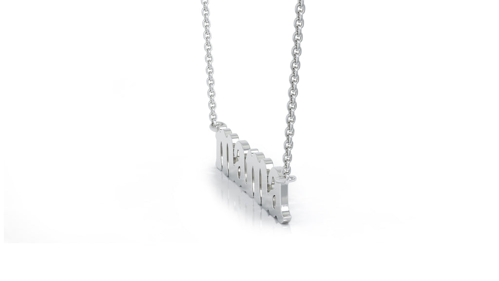 Persée White Gold and Diamond Around the Words Mama Necklace | Harrods US