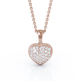 14K Gold Diamond Heart Pendant, 18" Gold Chain (0.50 Ct, G-H Color, I1-I2 Clarity)