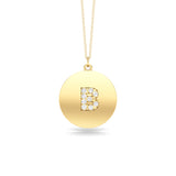 14K Gold Diamond (0.07Ct, G-H Color, SI2-I1 Clarity) A-Z Alphabet Initial Pendant, 18" Gold Chain