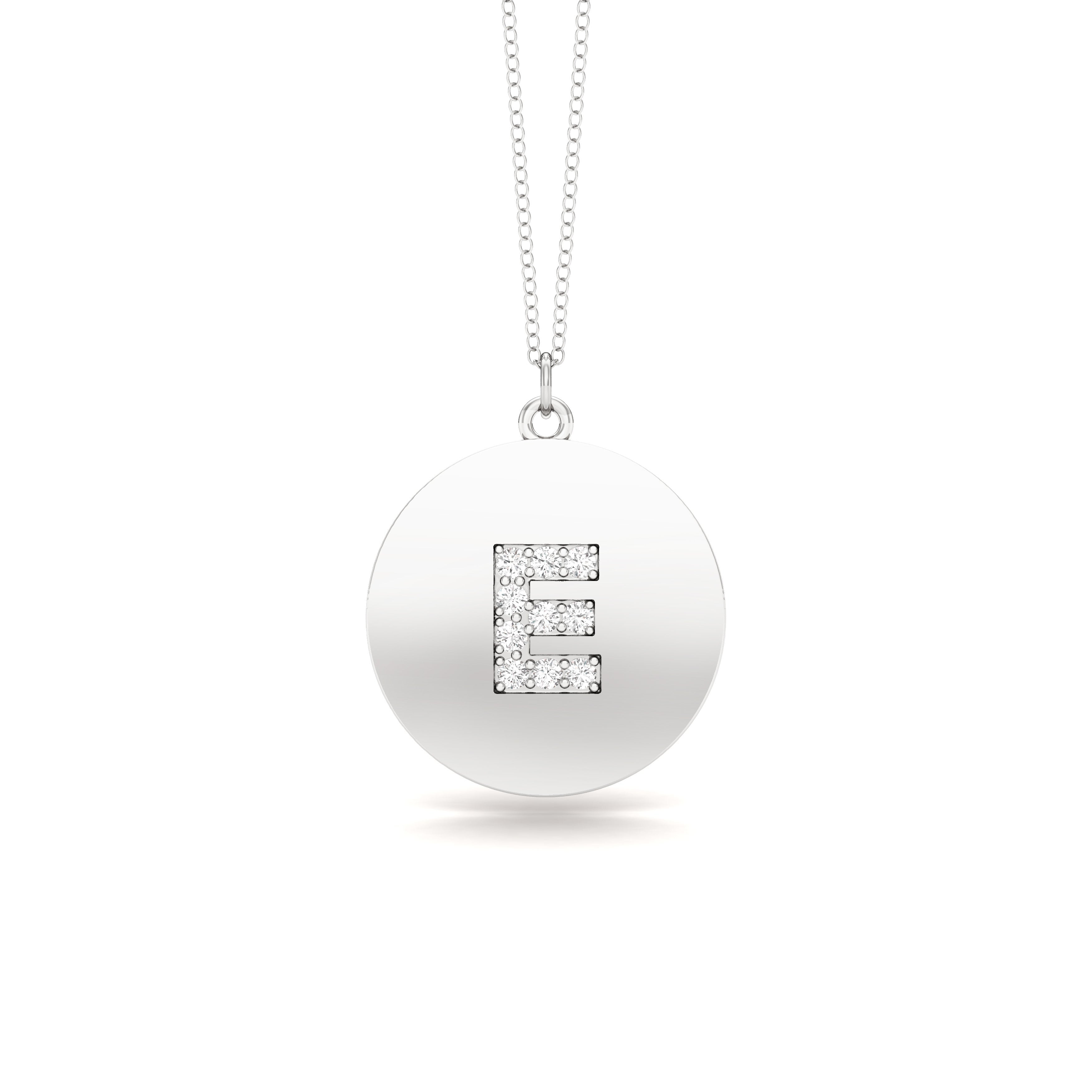 0.07Ct Diamond A-Z Alphabet Initial Pendant, 18" Gold Chain in 14K Gold