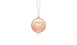 14K Gold Diamond (0.14 Ct, G-H Color, SI2-I1 Clarity) Heart Disc Pendant, 18" Gold Chain