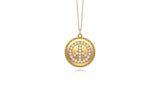 14K Gold Diamond (0.24 Ct, G-H Color, SI2-I1 Clarity) Peace Disc Pendant, 18" Gold Chain