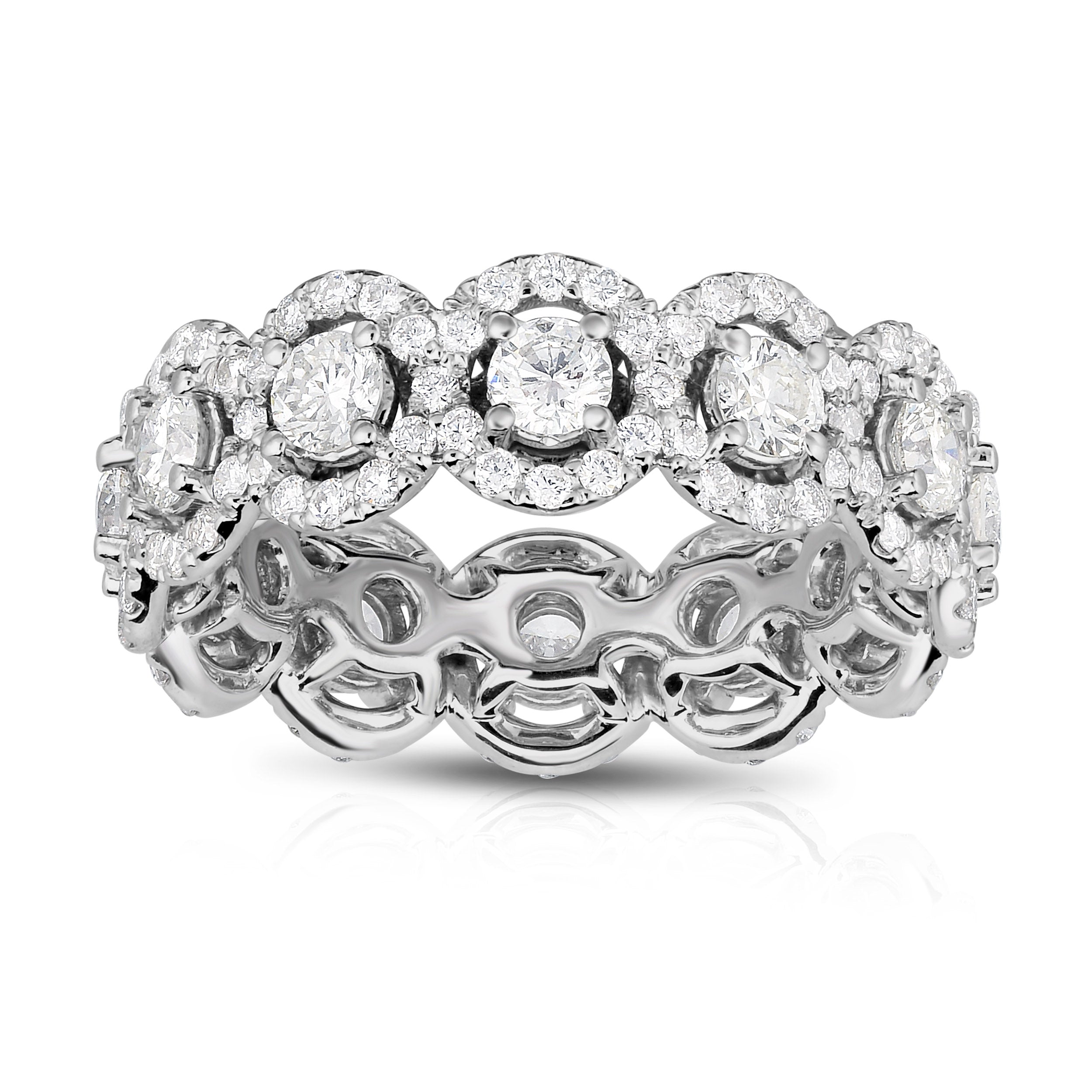 2.55Ct Diamond Eternity Wedding Ring in 14K White Gold