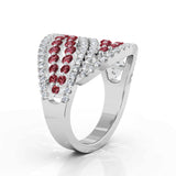 14K Gold Diamond (1.00 Ct, G-H Color, SI2-I1 Clarity) & Ruby Ring
