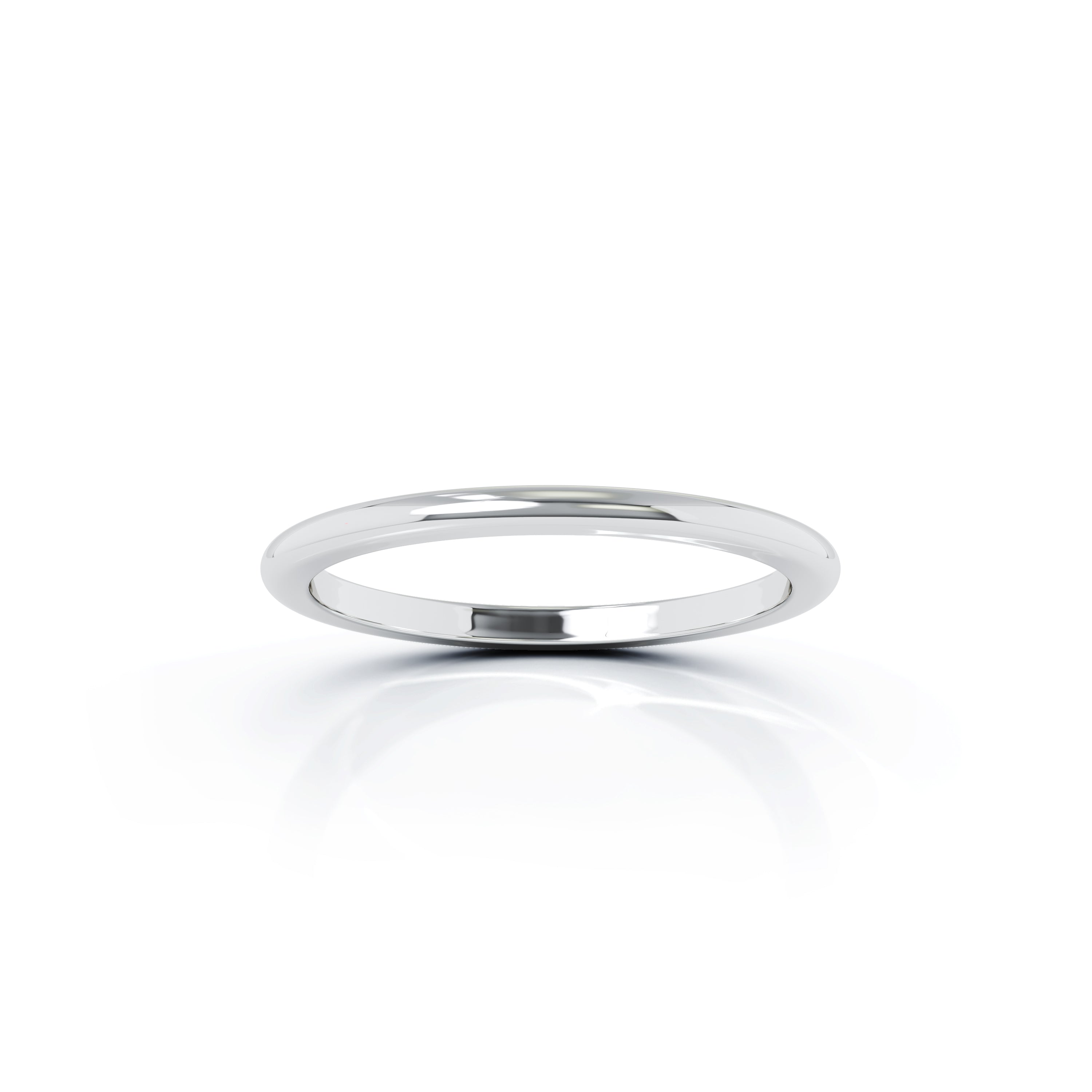 Domed Profile 1.5MM High Polished Wedding Band in 14K Gold