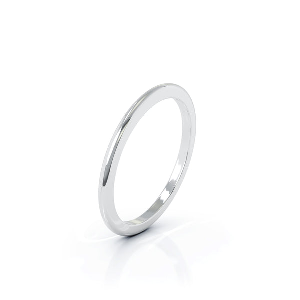 Sterling Silver Domed Profile 1.5MM High Polished Wedding Band