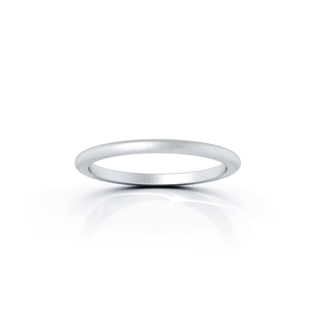 Sterling Silver Domed Profile 1.5MM Matte Finish Wedding Band