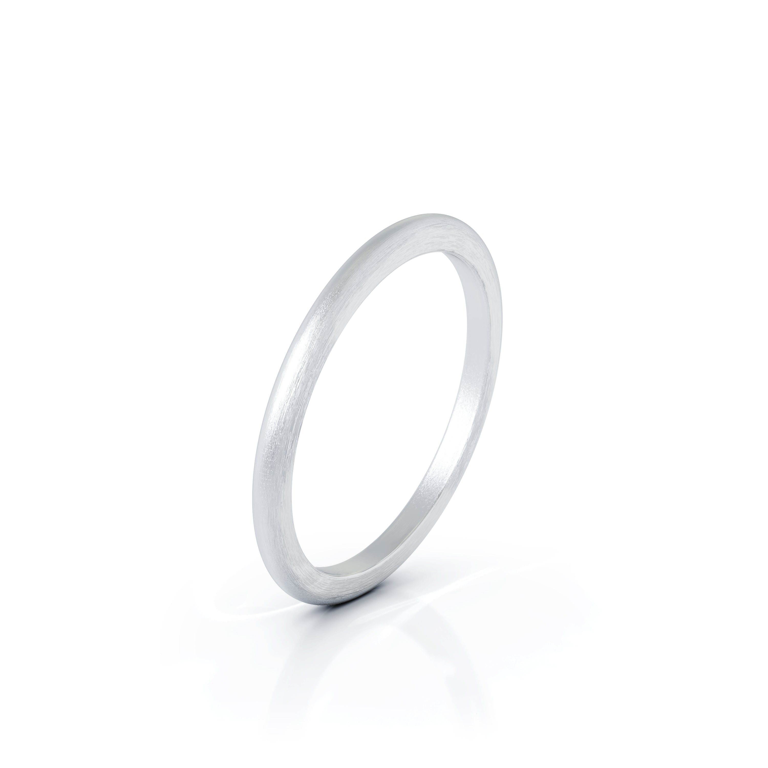Domed Profile 1.5MM Matte Finish Wedding Band in 14K Gold