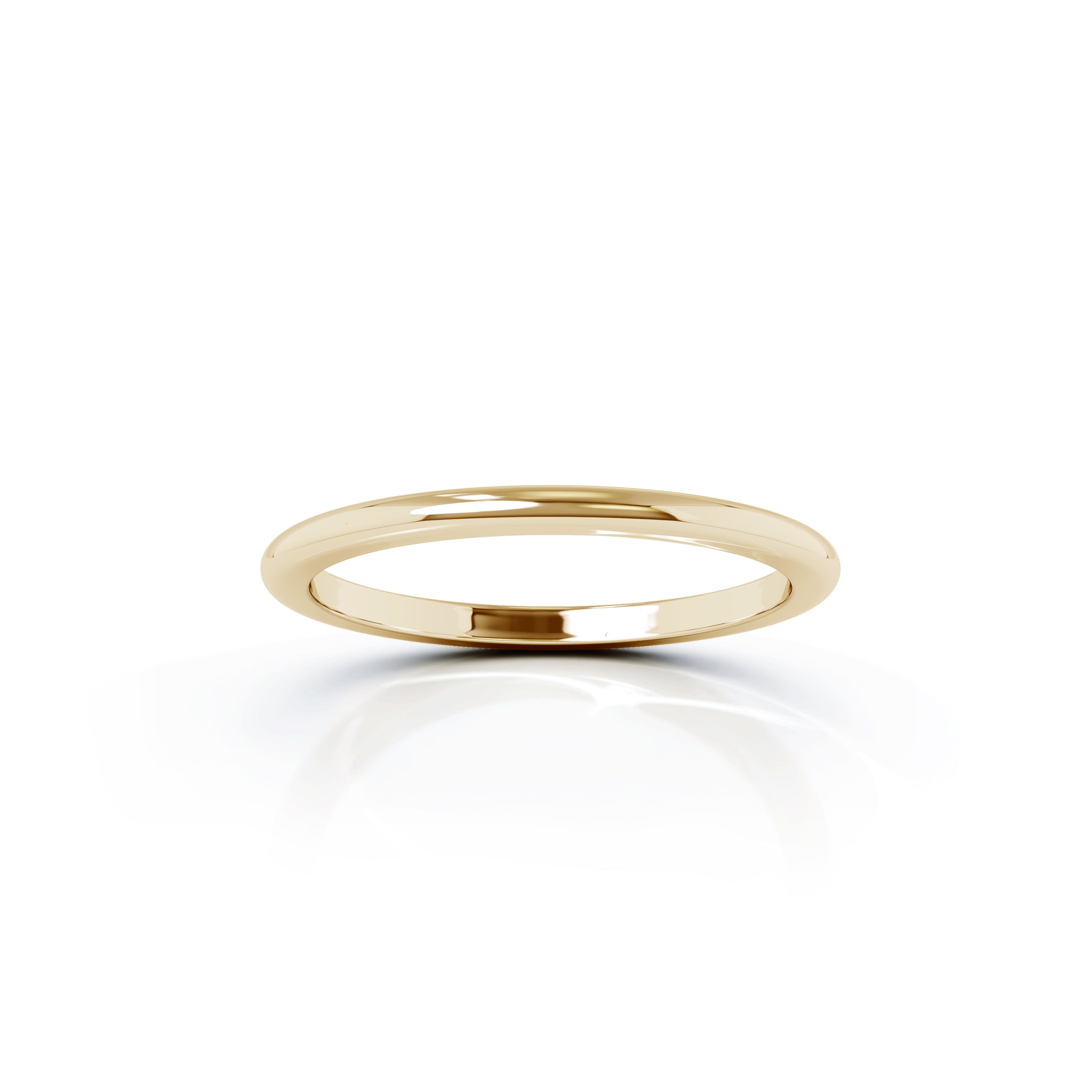 Domed Profile 1.5MM High Polished Wedding Band in 14K Gold