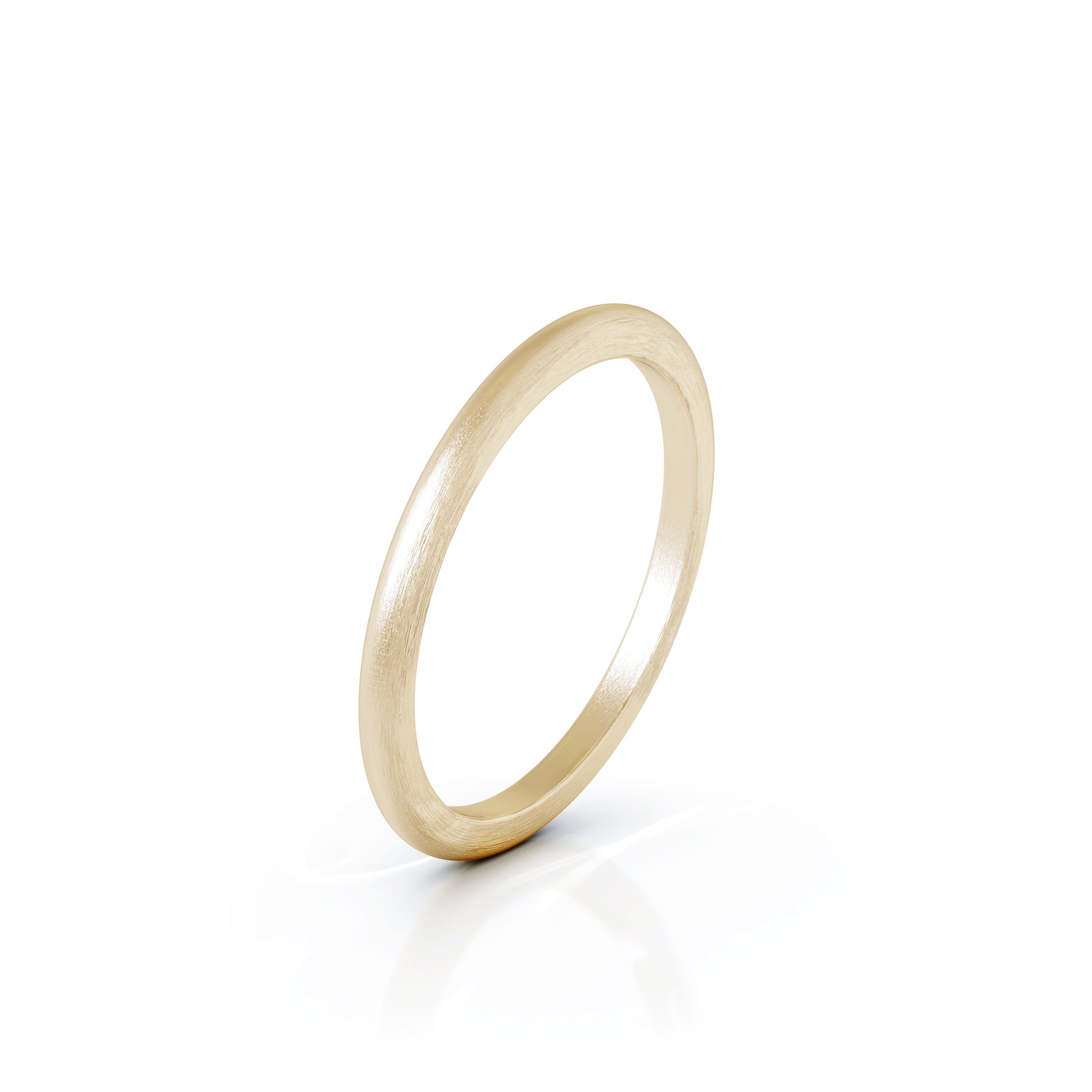 Domed Profile 1.5MM Matte Finish Wedding Band in 14K Gold