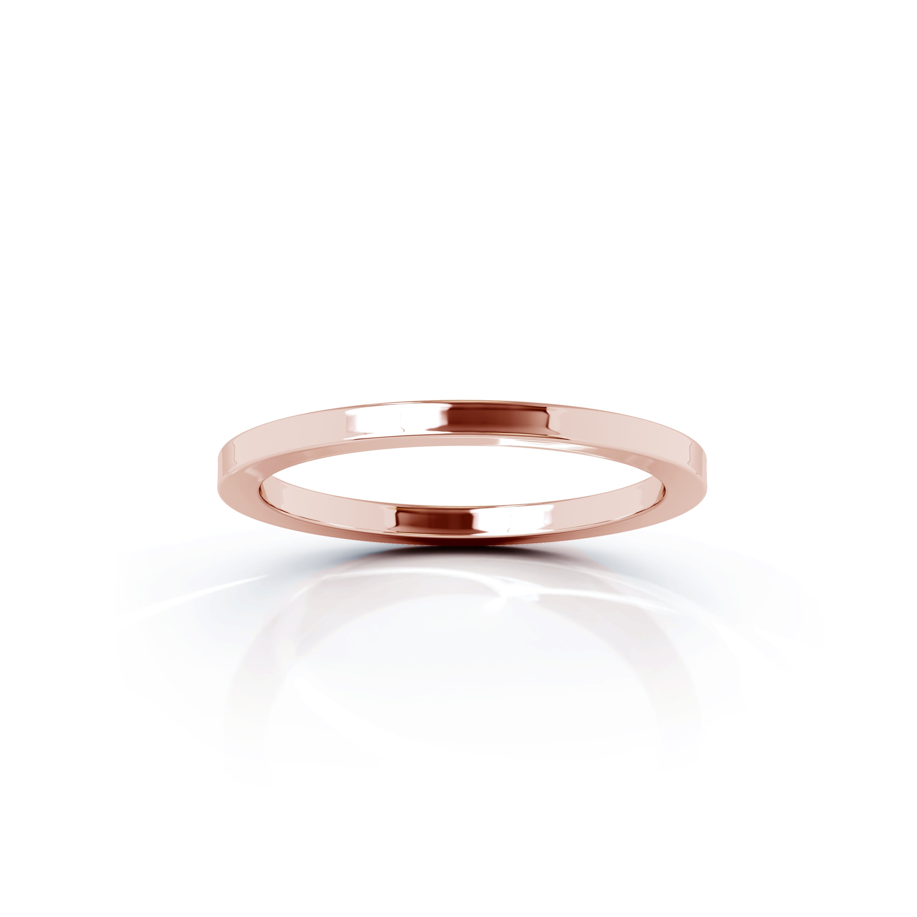 Square Profile 1.5MM High Polished Wedding Band in 14K Gold
