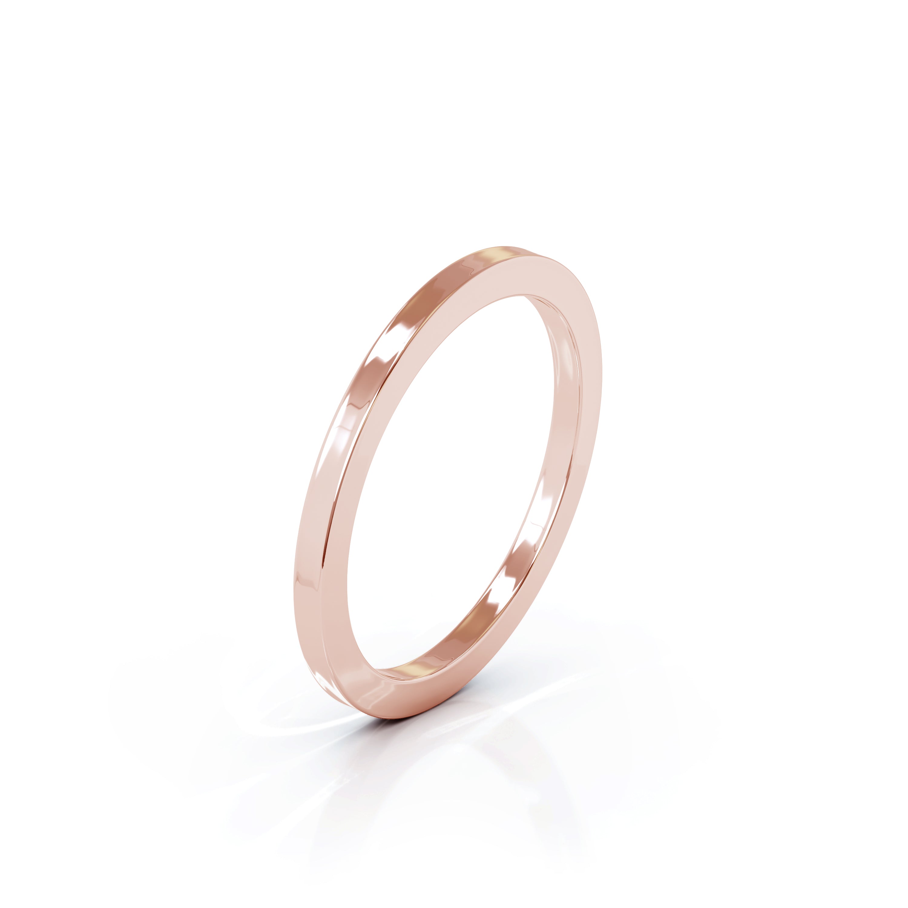 Square Profile 1.5MM High Polished Wedding Band in 14K Gold