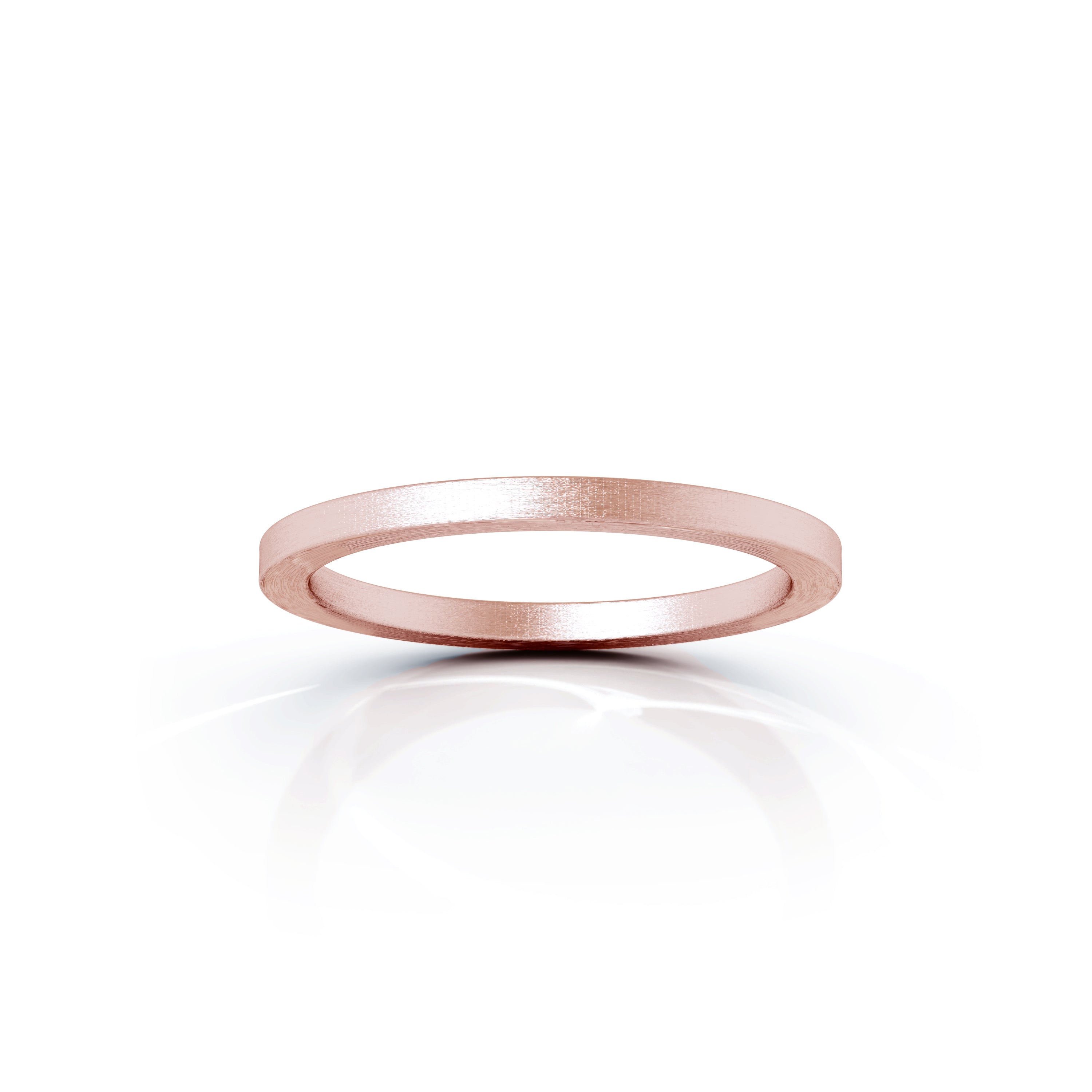 Square Profile 1.5MM Matte Finish Wedding Band in 14K Gold