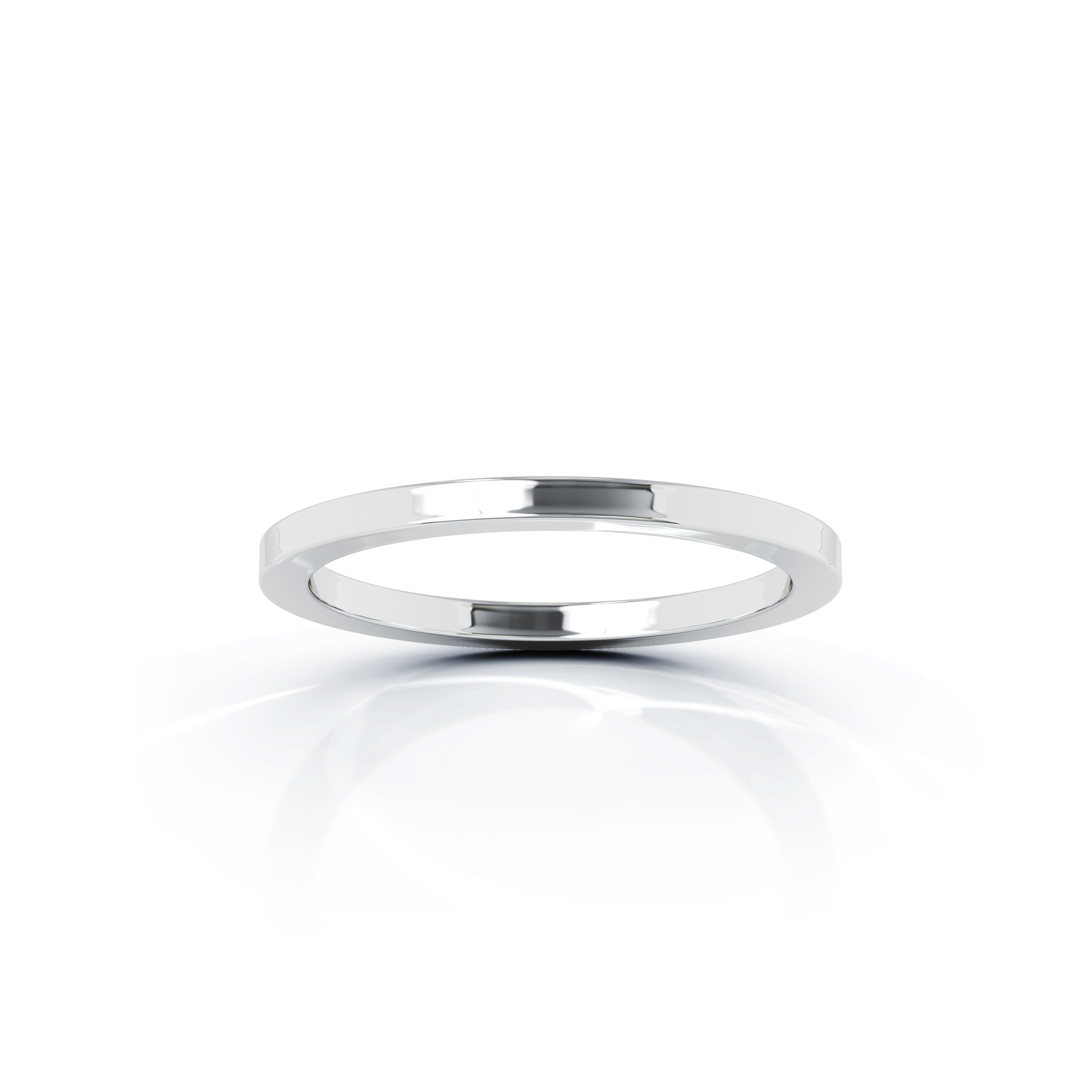 Square Profile 1.5MM High Polished Wedding Band in 14K Gold