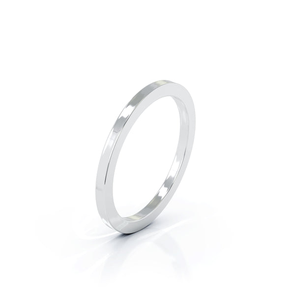 Sterling Silver Square Profile 1.5MM High Polished Wedding Band
