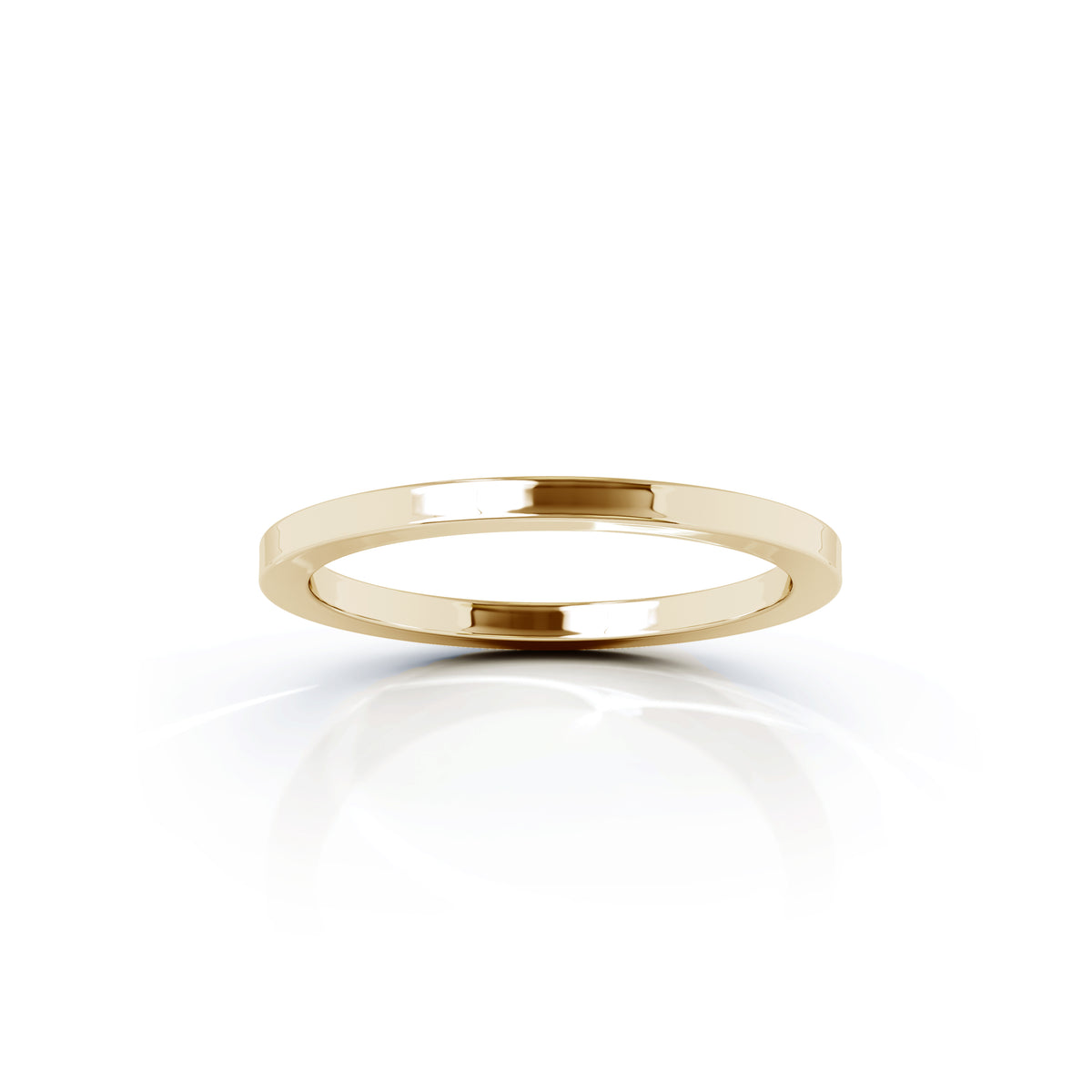 Square Profile 1.5MM High Polished Wedding Band in 14K Gold