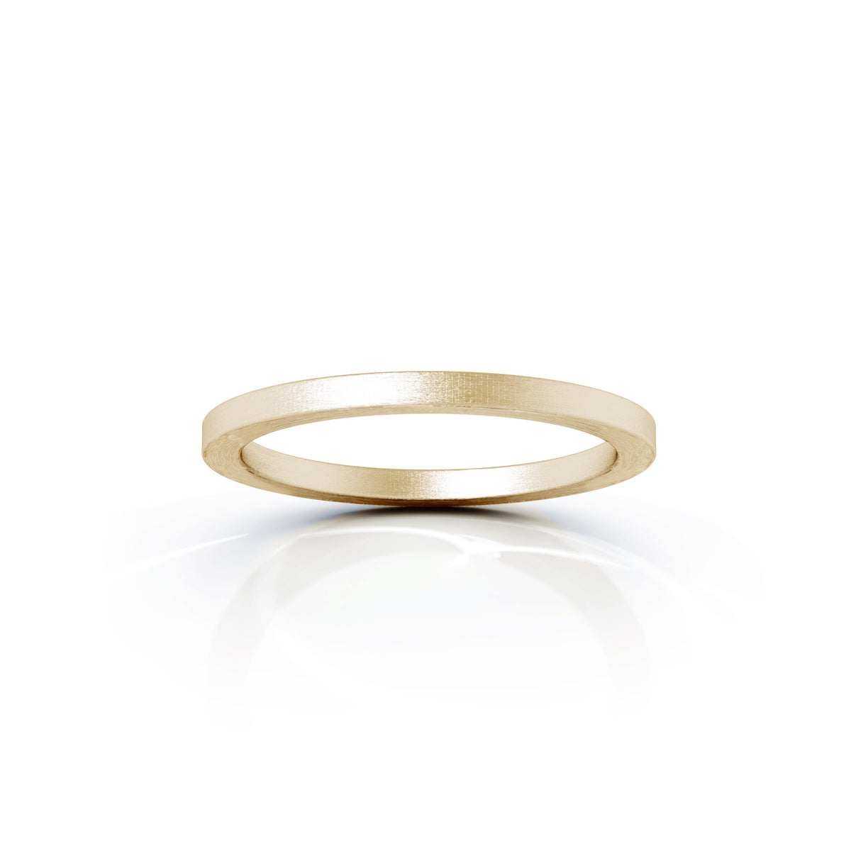 Square Profile 1.5MM Matte Finish Wedding Band in 14K Gold