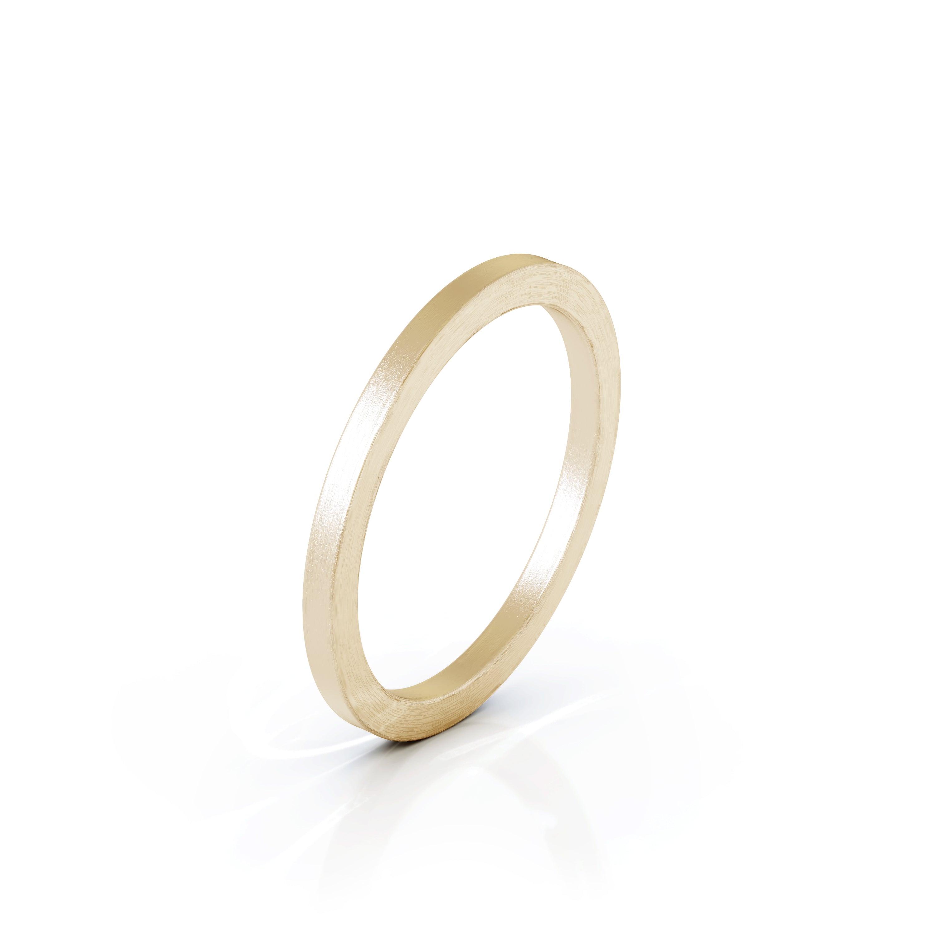 Square Profile 1.5MM Matte Finish Wedding Band in 14K Gold