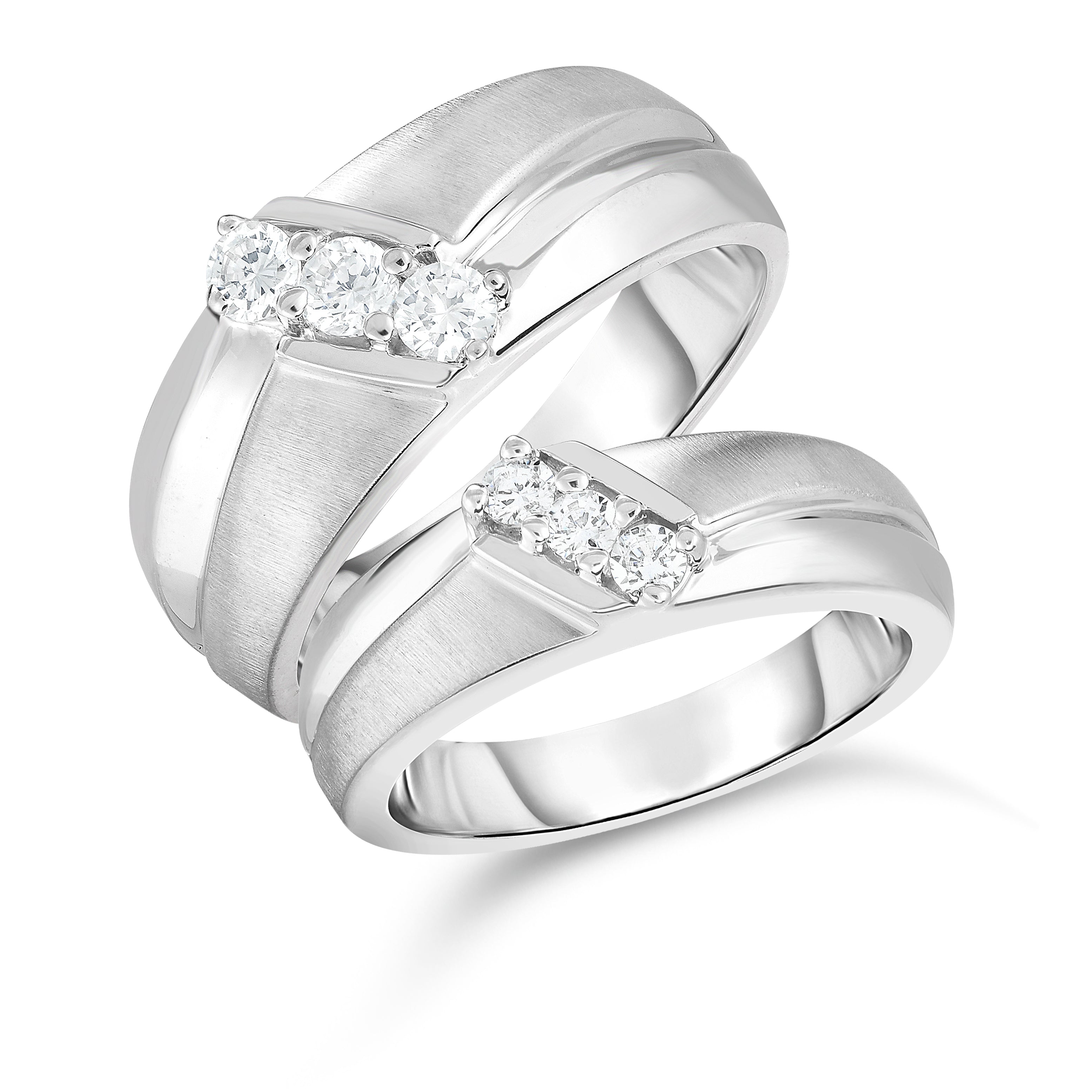 0.45Ct Diamond His & Hers Matching Bridal Ring Set in 14K Gold