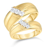 14K White Or Yellow Gold Diamond (0.45 Ct, G-H Color, SI2-I1 Clarity) His & Hers Matching Bridal Ring Set