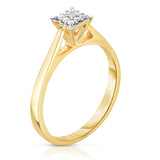 14K  Gold Diamond (0.06 Ct, G-H color, SI2-I1 Clarity) Square Stackable Ring